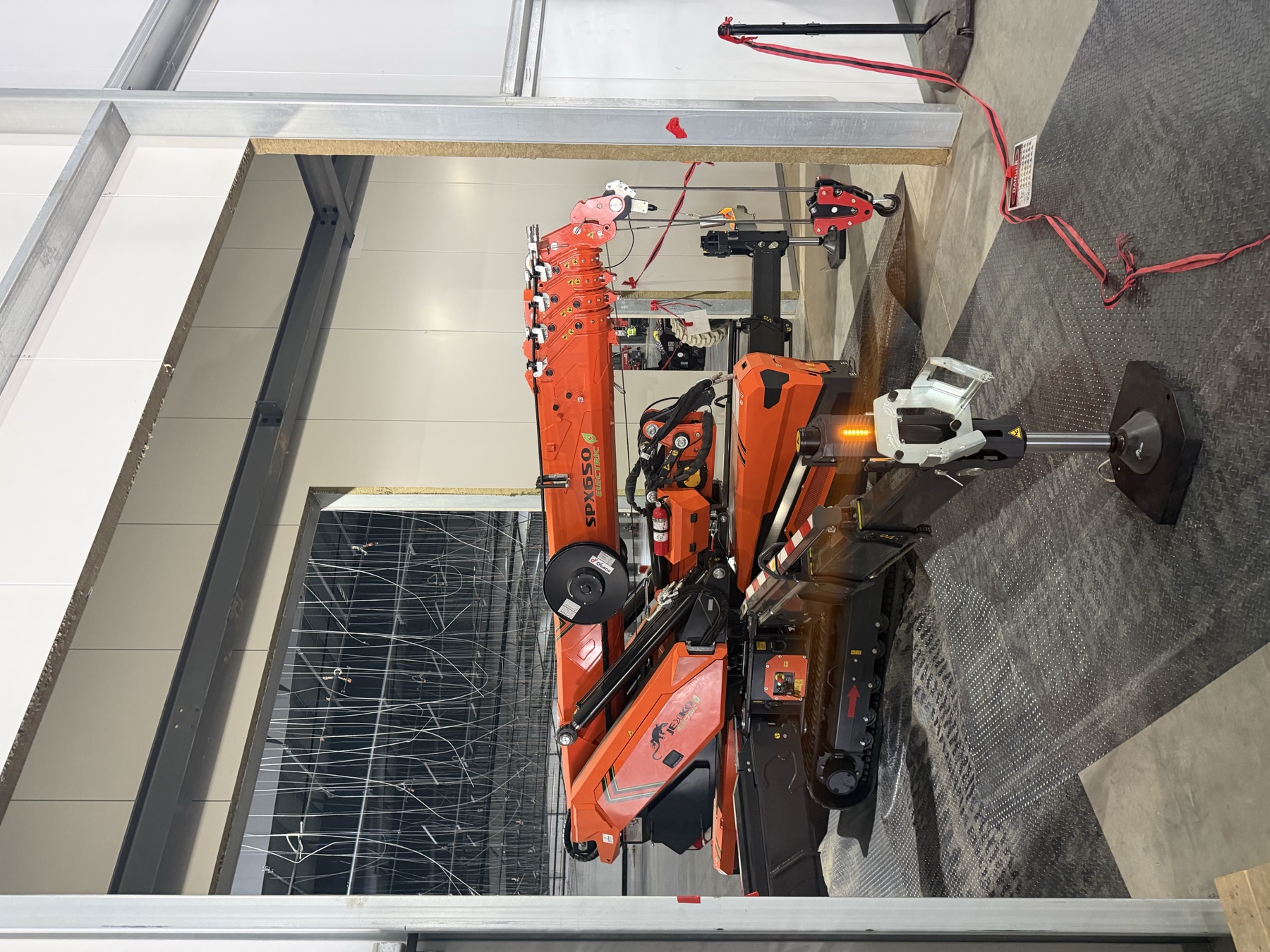 Jekko mini crane deployed indoors